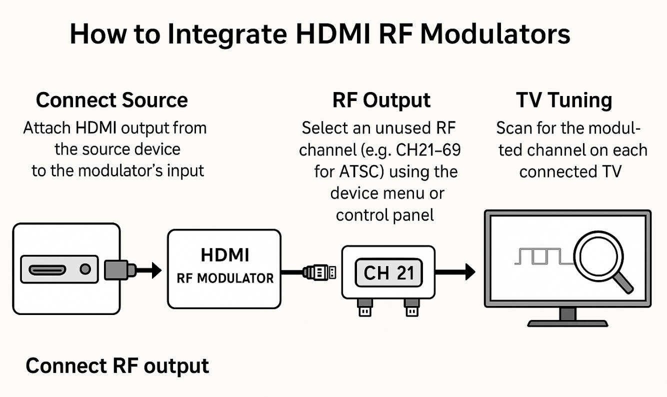 thumbnail image 2 of Dilwe HDMI RF Modulator | Converts HDMI To RF Signal For Older TVs | PAL/NTSC Support 1080P 2 of 4