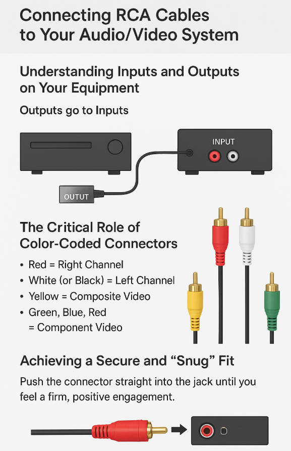 Connecting RCA Cables to Your Audio/Video System