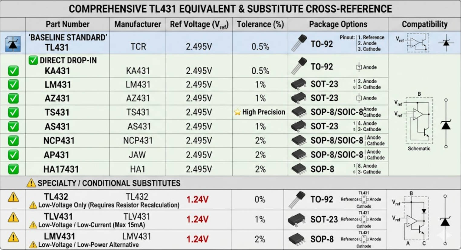TL431 Equivalent and Replacement Guide: Best Alternatives & Cross