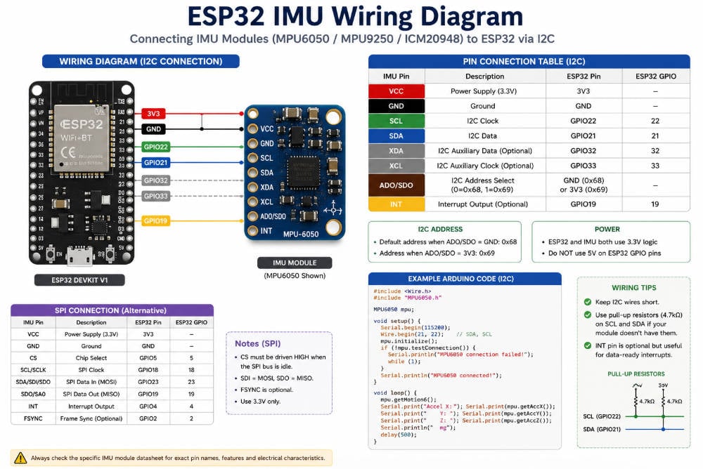 IMU Sensor Guide 2026: How It Works, Types, Arduino & ESP32