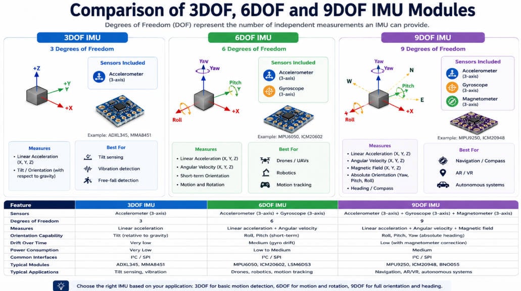 IMU Sensor Guide 2026: How It Works, Types, Arduino & ESP32